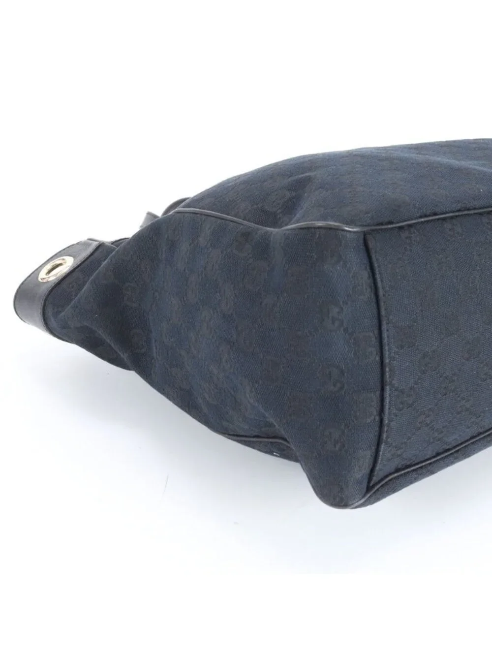 Gucci GG Canvas Leather Tote Shoulder Hand Black Rbe - Picture 6 of 10